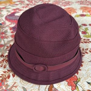 Goorin Bros burgundy maroon women’s cloche bucket hat size Small